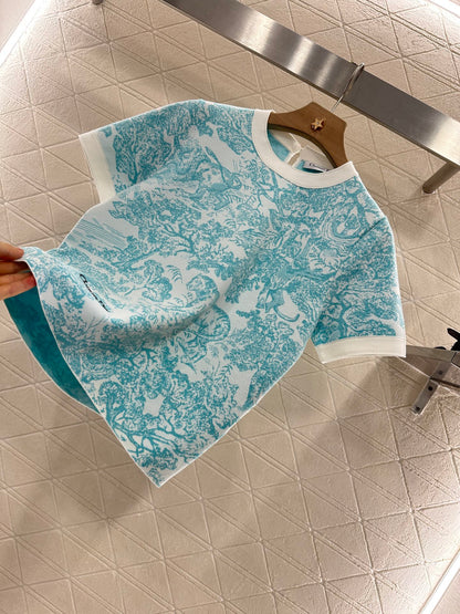 D*♥2025 new product Jacquard knitted short sleeves