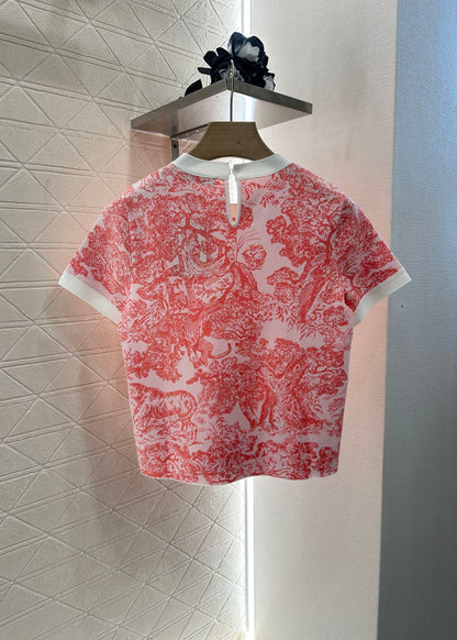 D*♥2025 new product Jacquard knitted short sleeves