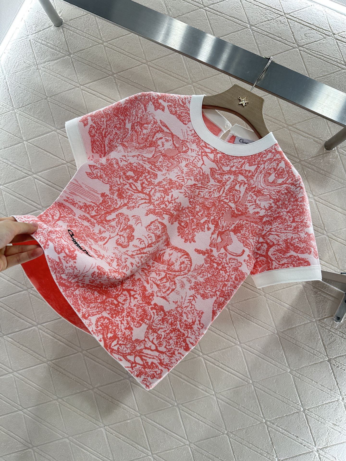 D*♥2025 new product Jacquard knitted short sleeves