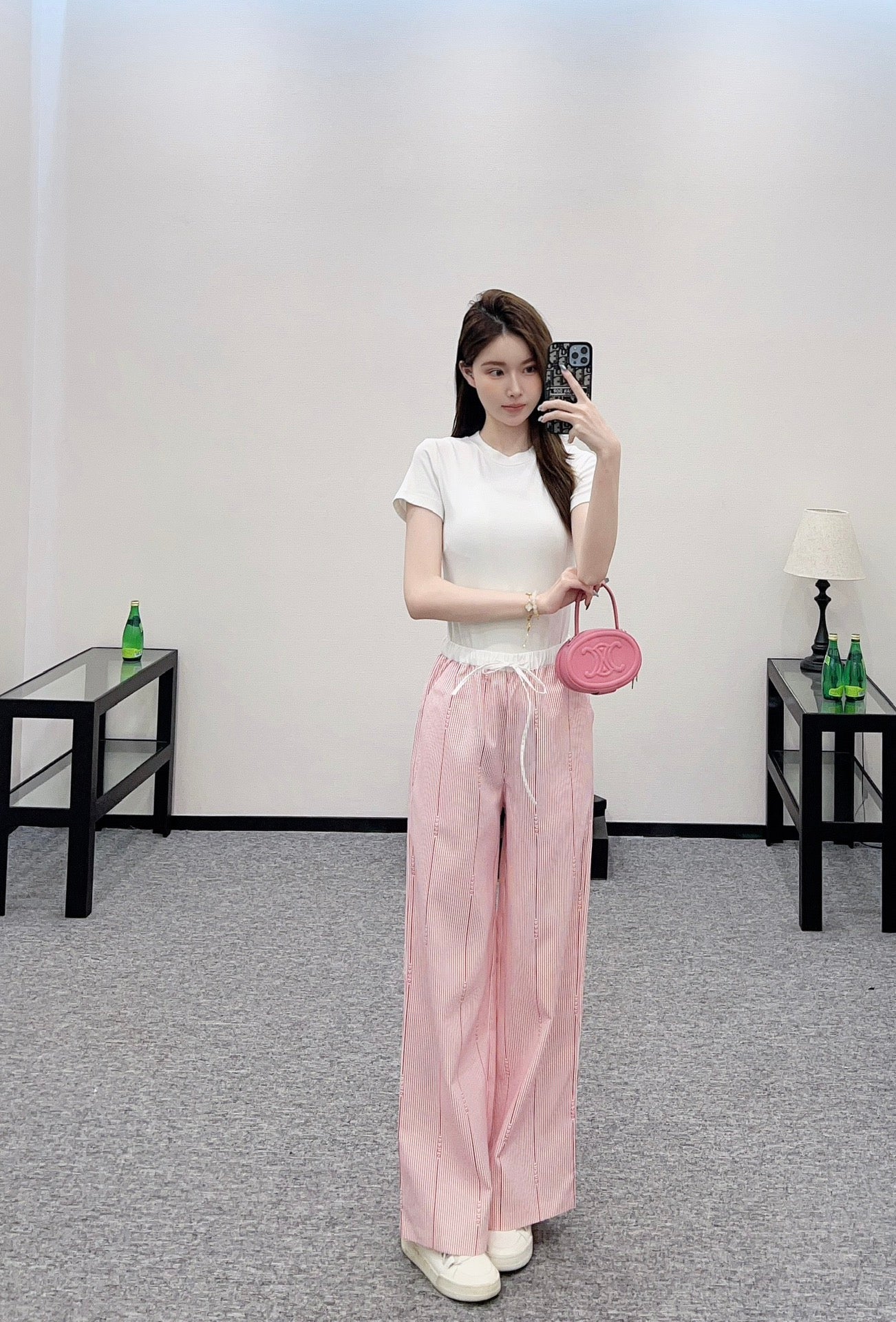 G*♥2025 new product Drawstring striped trousers