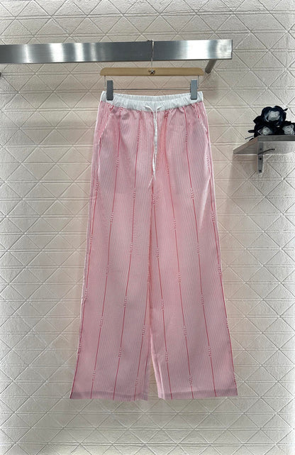 G*♥2025 new product Drawstring striped trousers
