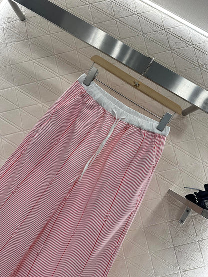 G*♥2025 new product Drawstring striped trousers