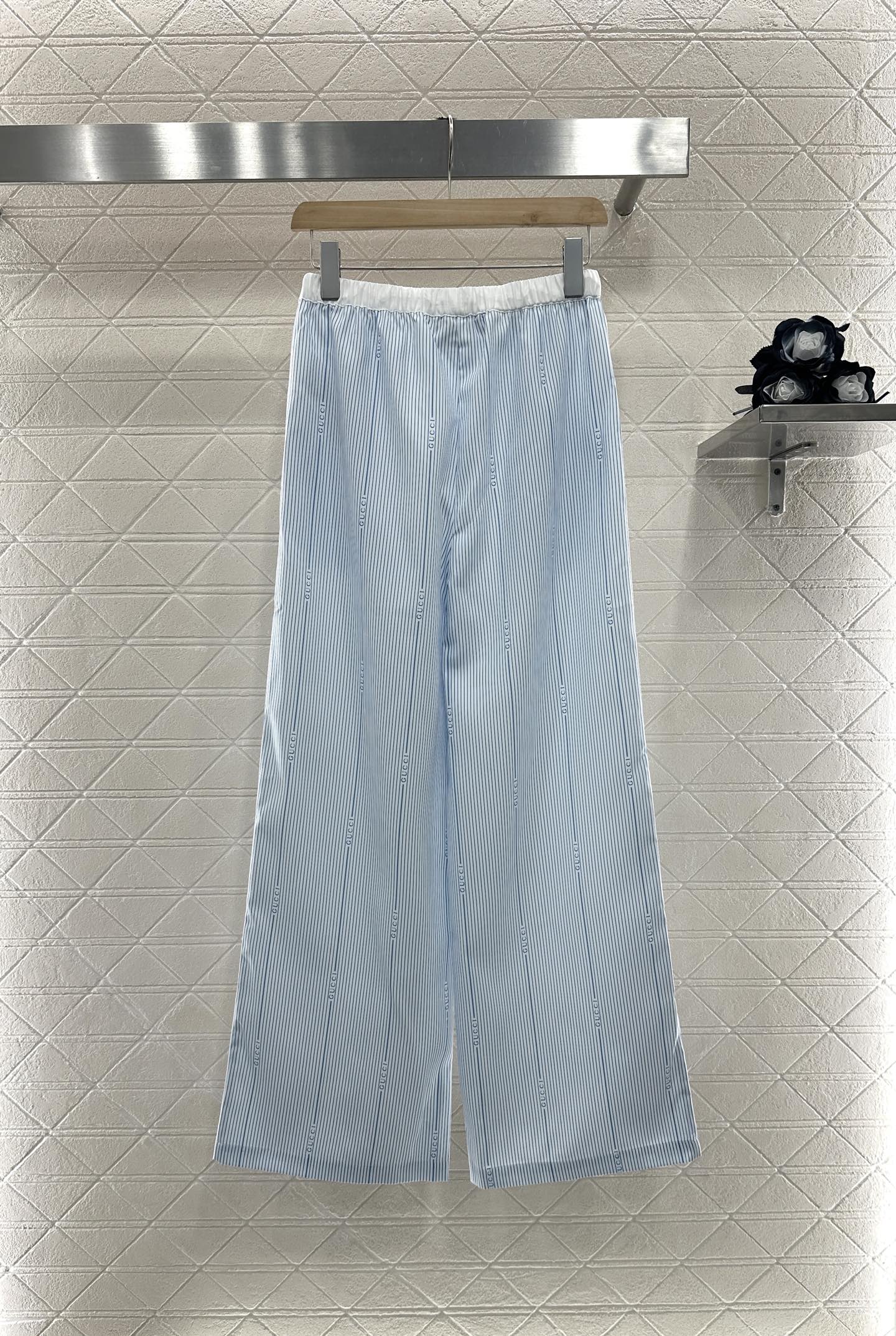 G*♥2025 new product Drawstring striped trousers