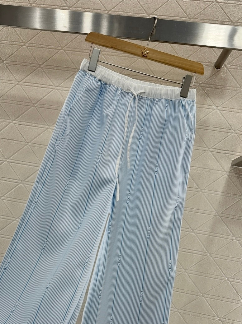 G*♥2025 new product Drawstring striped trousers