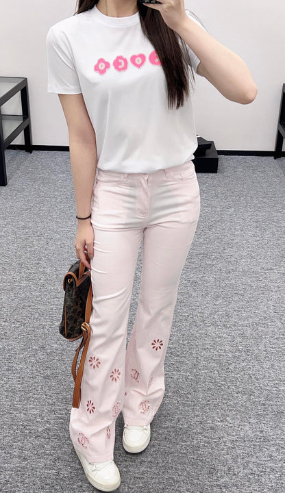 C*♥2025 new product Hollow embroidered jeans