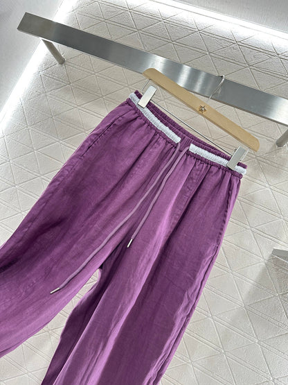 C*♥2025 new product Linen cropped pants