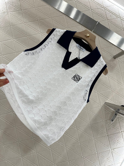 L*♥2025 new product Hollow knitted vest