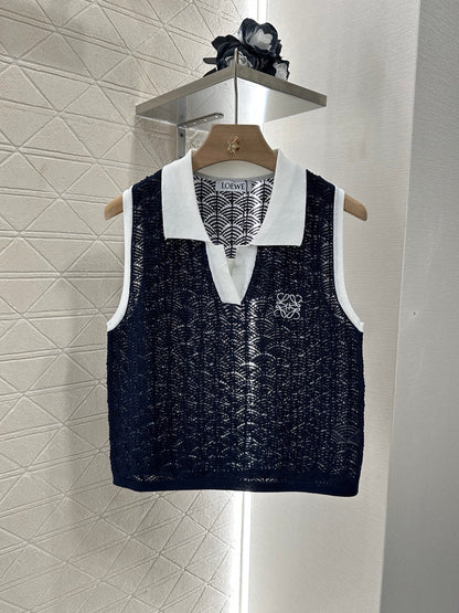 L*♥2025 new product Hollow knitted vest