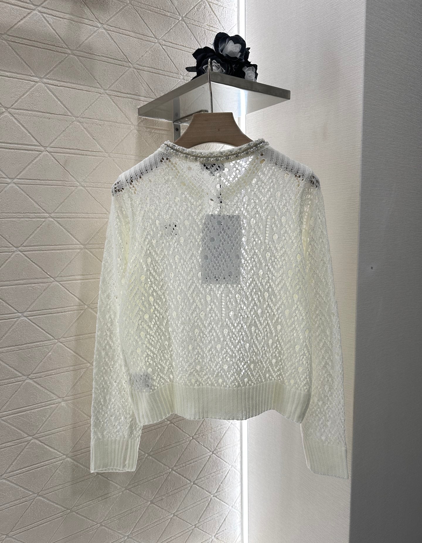 C*♥2025 new product Pearl hollow long sleeves