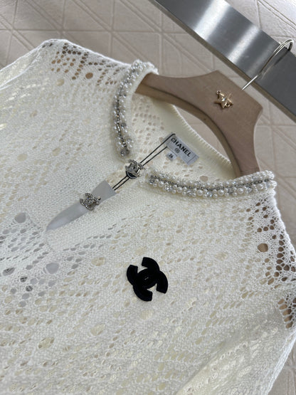 C*♥2025 new product Pearl hollow long sleeves