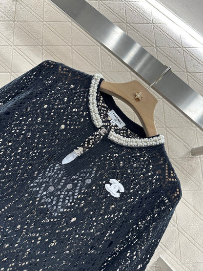 C*♥2025 new product Pearl hollow long sleeves