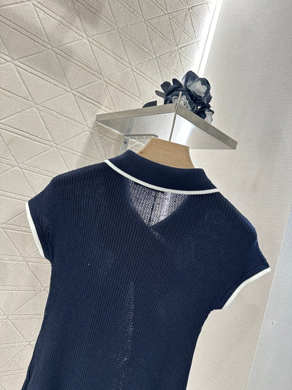 Mi*mi*♥2025 new product Bow knitted short sleeves