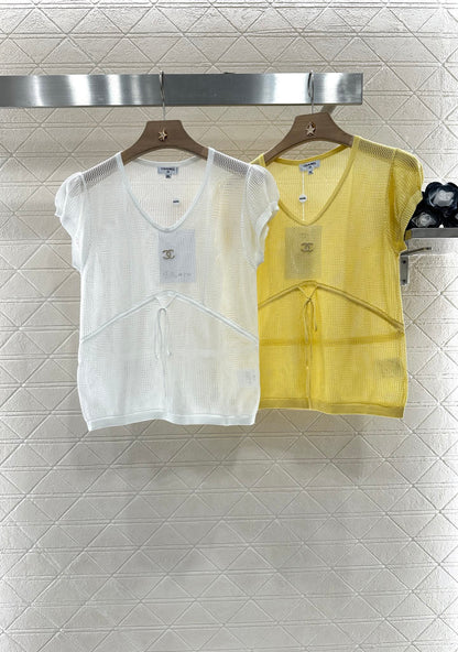 C*♥2025 new product Hollow knitted short sleeves