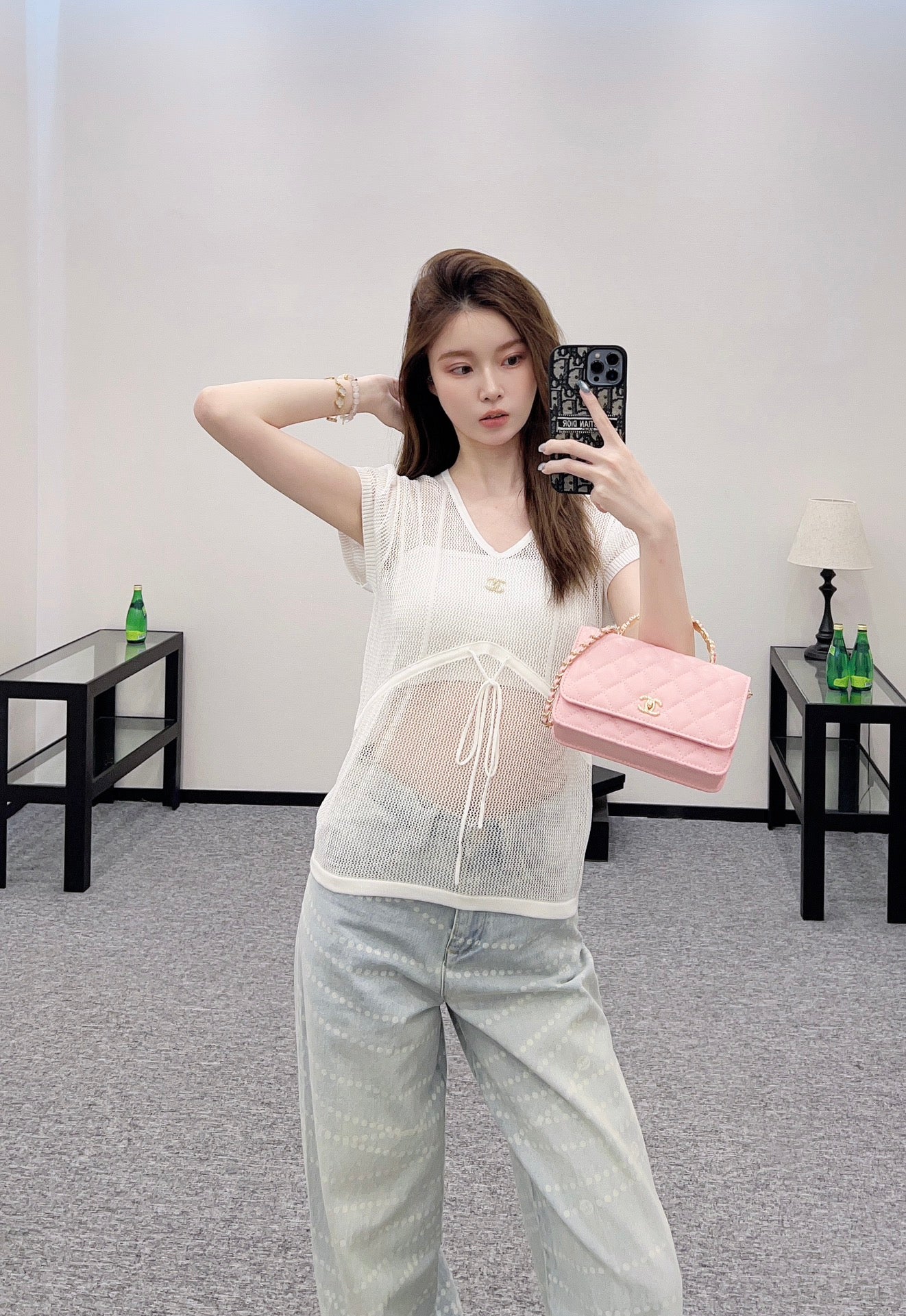C*♥2025 new product Hollow knitted short sleeves