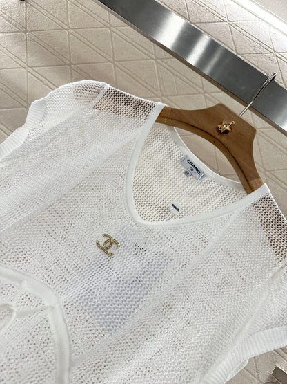 C*♥2025 new product Hollow knitted short sleeves