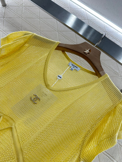 C*♥2025 new product Hollow knitted short sleeves