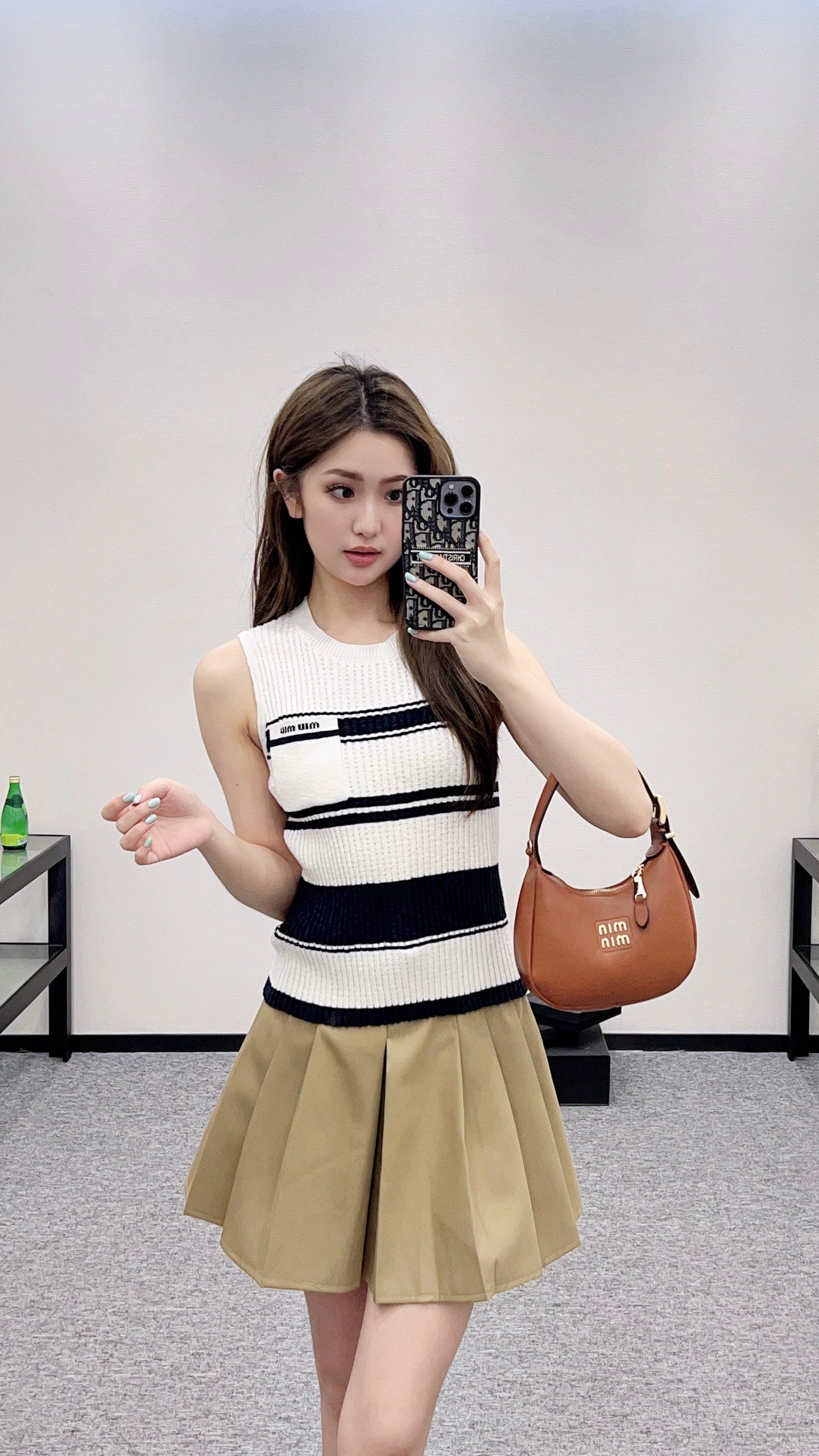 Mi*mi*♥2025 new product Striped knitted vest