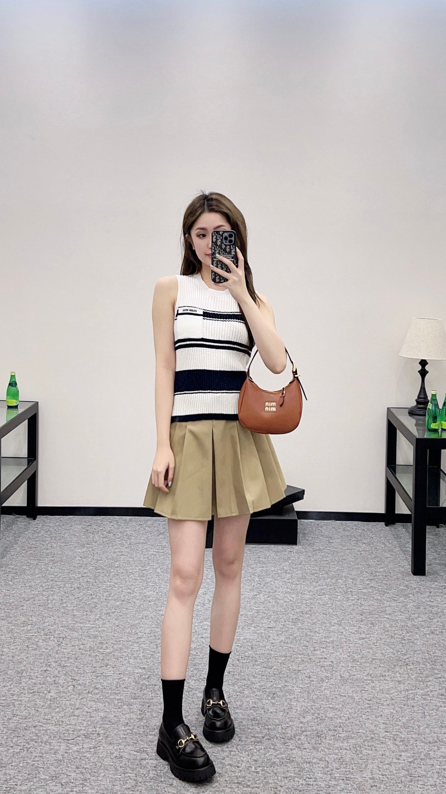 Mi*mi*♥2025 new product Striped knitted vest