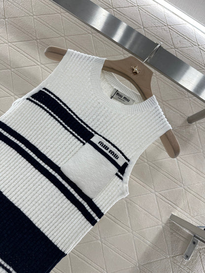 Mi*mi*♥2025 new product Striped knitted vest