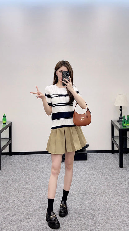Mi*mi*♥2025 new products Knitted short sleeves