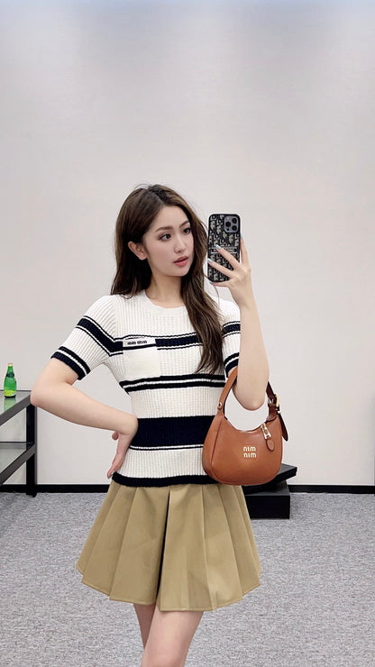 Mi*mi*♥2025 new products Knitted short sleeves