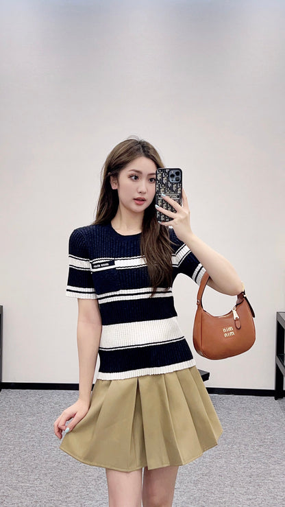 Mi*mi*♥2025 new products Knitted short sleeves