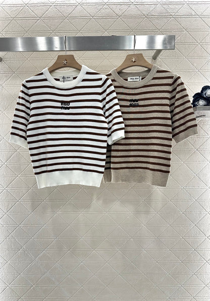 Mi*mi*♥2025 new products Knitted short sleeves