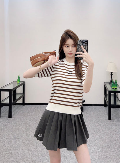 Mi*mi*♥2025 new products Knitted short sleeves