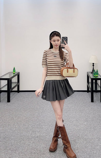 Mi*mi*♥2025 new products Knitted short sleeves
