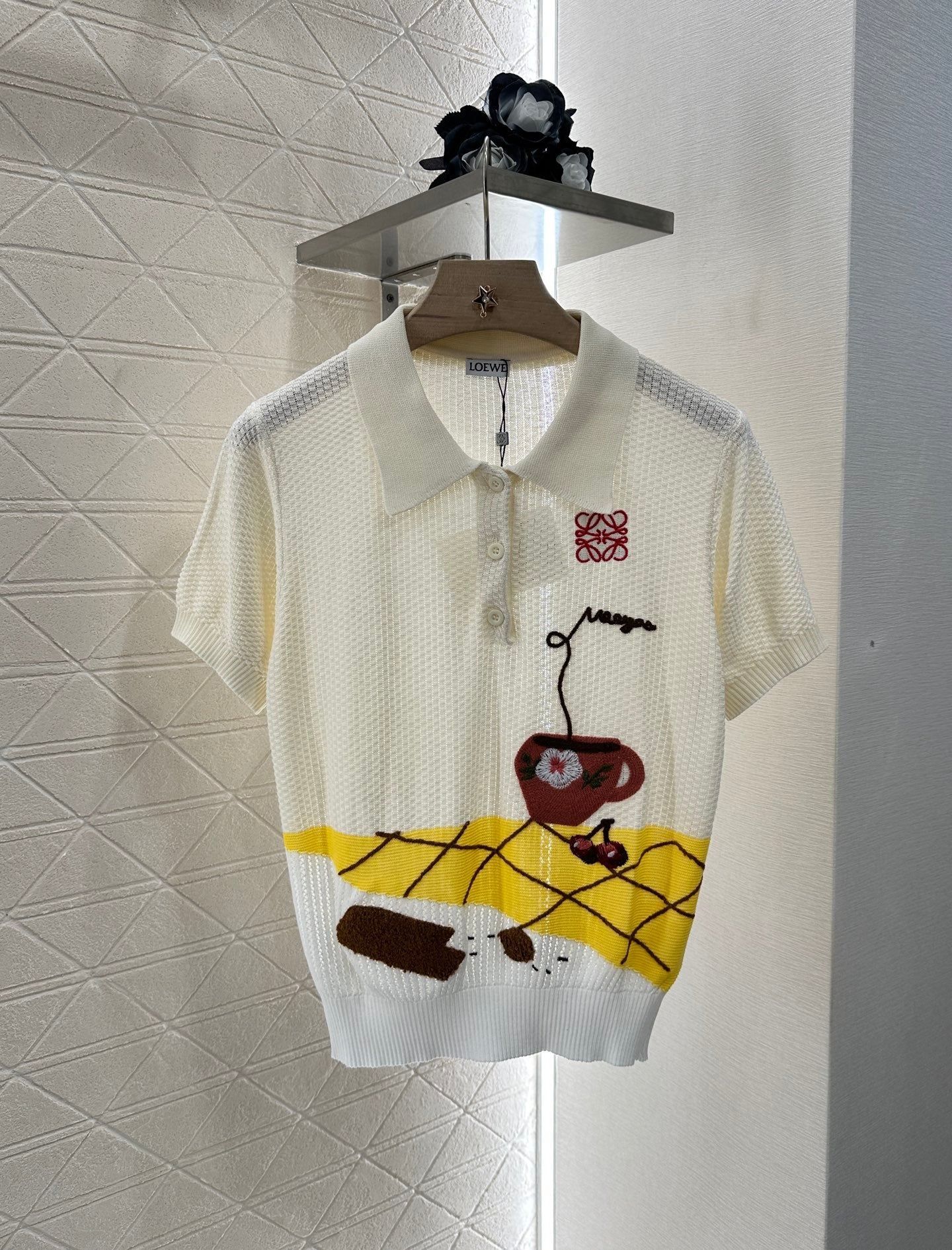 L*♥2025 new product Embroidered knitted short sleeves