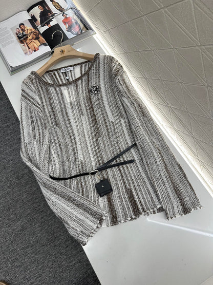 L*♥2025 new product Belt knitted top