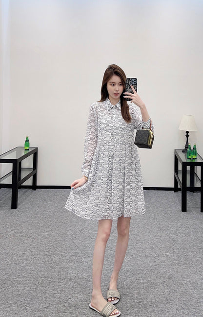C*♥2025 new product Printed silk dress