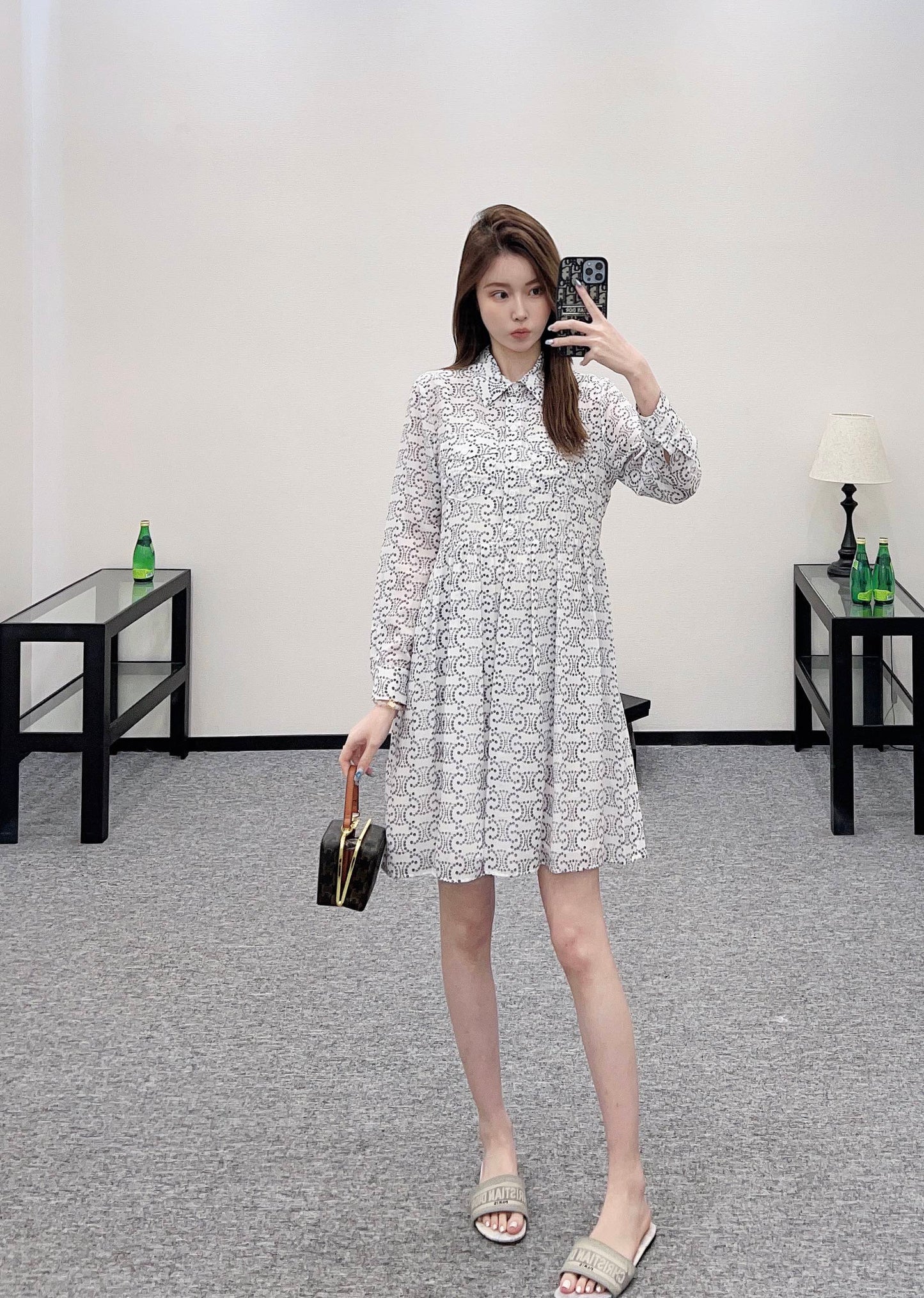 C*♥2025 new product Printed silk dress