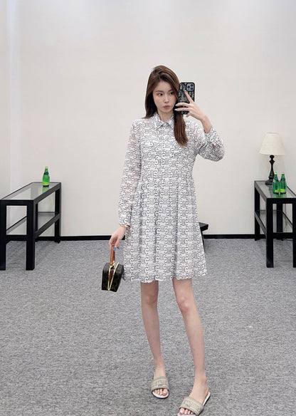 C*♥2025 new product Printed silk dress