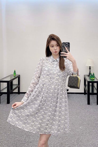 C*♥2025 new product Printed silk dress