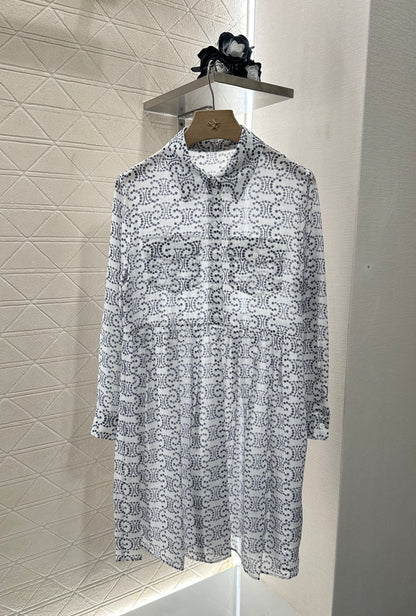 C*♥2025 new product Printed silk dress
