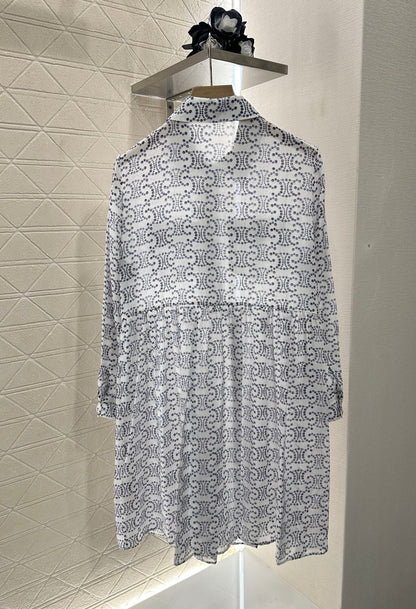 C*♥2025 new product Printed silk dress