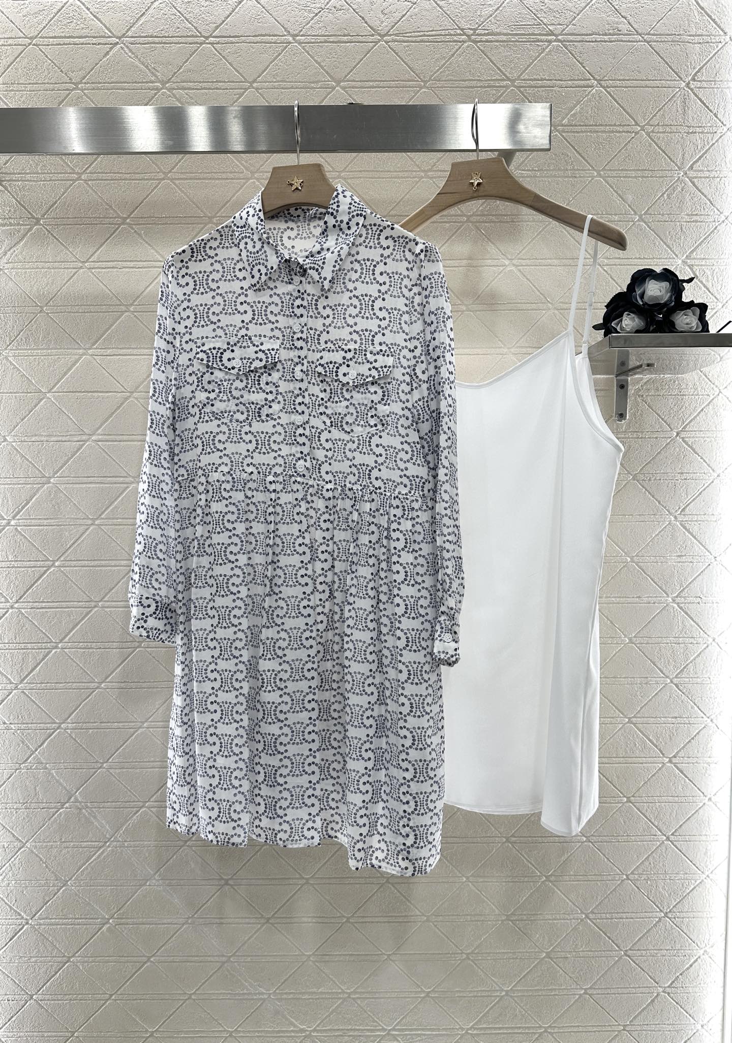 C*♥2025 new product Printed silk dress