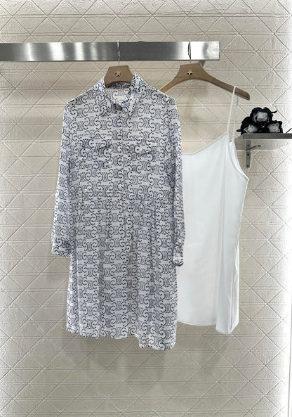 C*♥2025 new product Printed silk dress