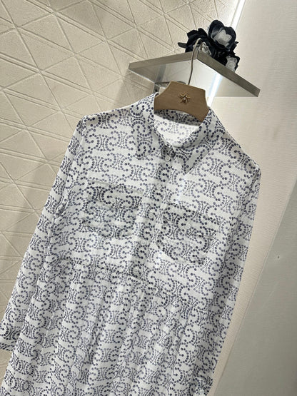 C*♥2025 new product Printed silk dress