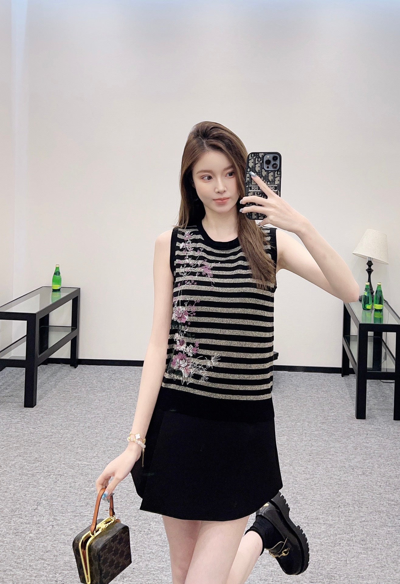 D*♥2025 new product Embroidered knitted vest