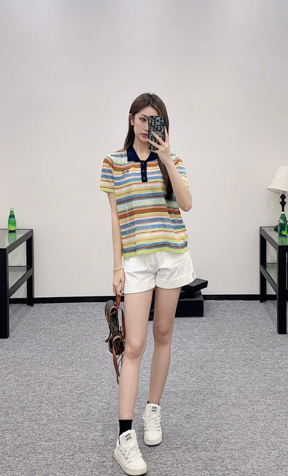 L*♥2025 new product Knitted short sleeves