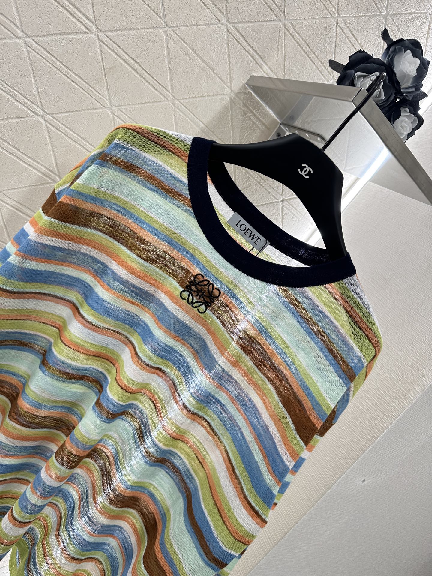 L*♥2025 new product Striped knitted top