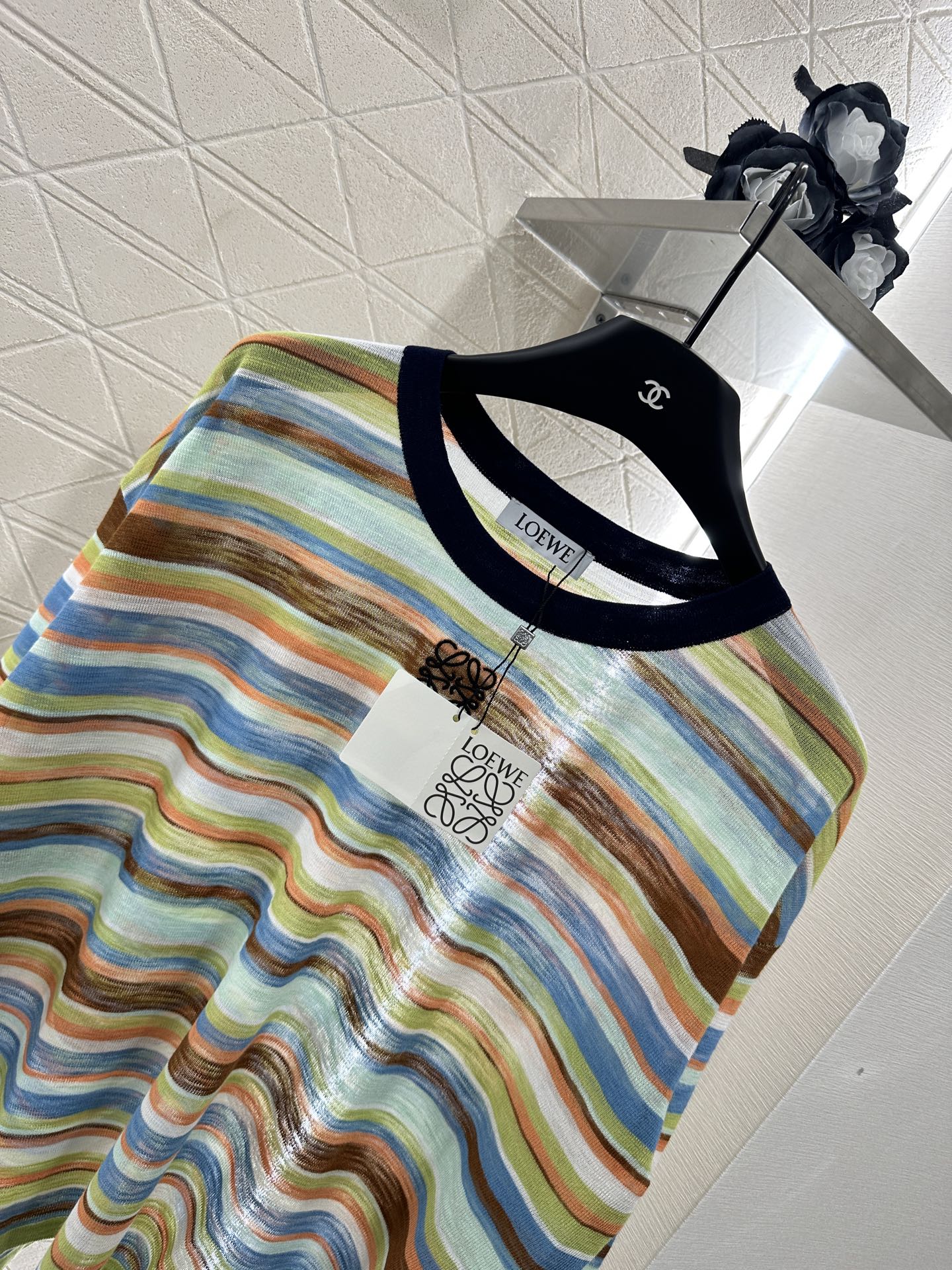 L*♥2025 new product Striped knitted top