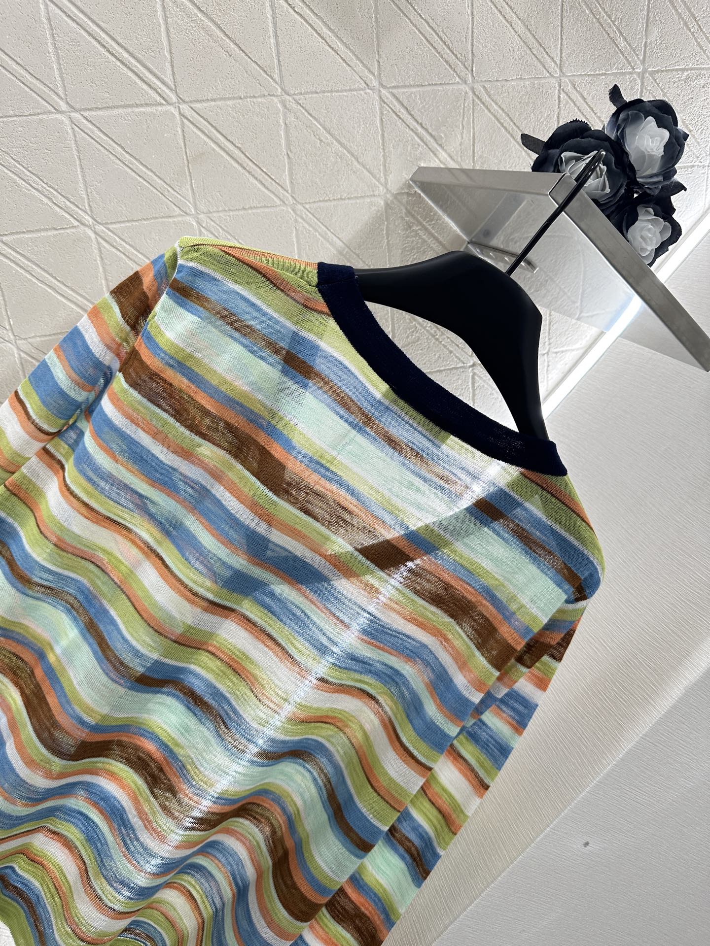 L*♥2025 new product Striped knitted cardigan