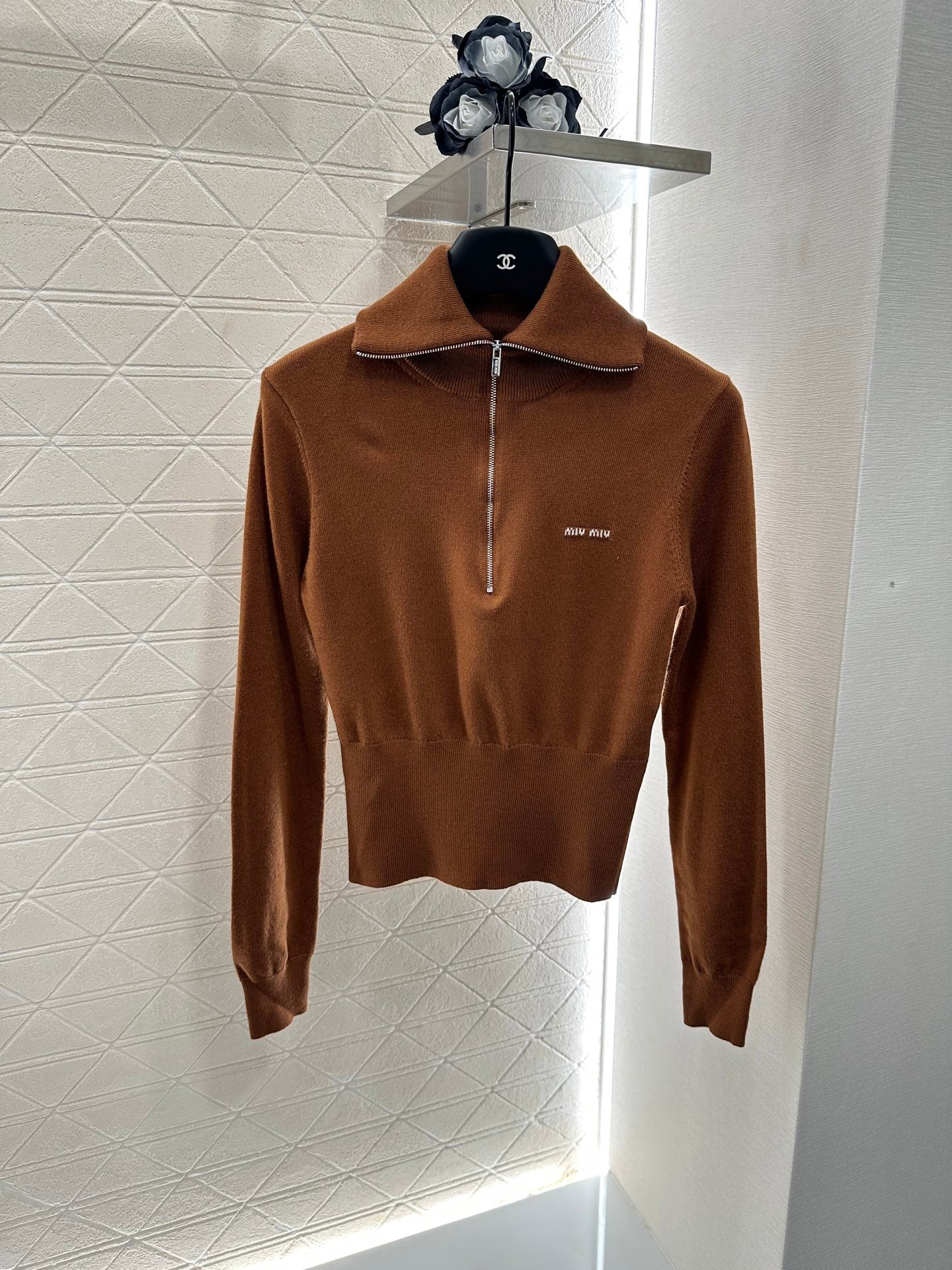 Mi*mi*♥2025 new products Zipper knitted top