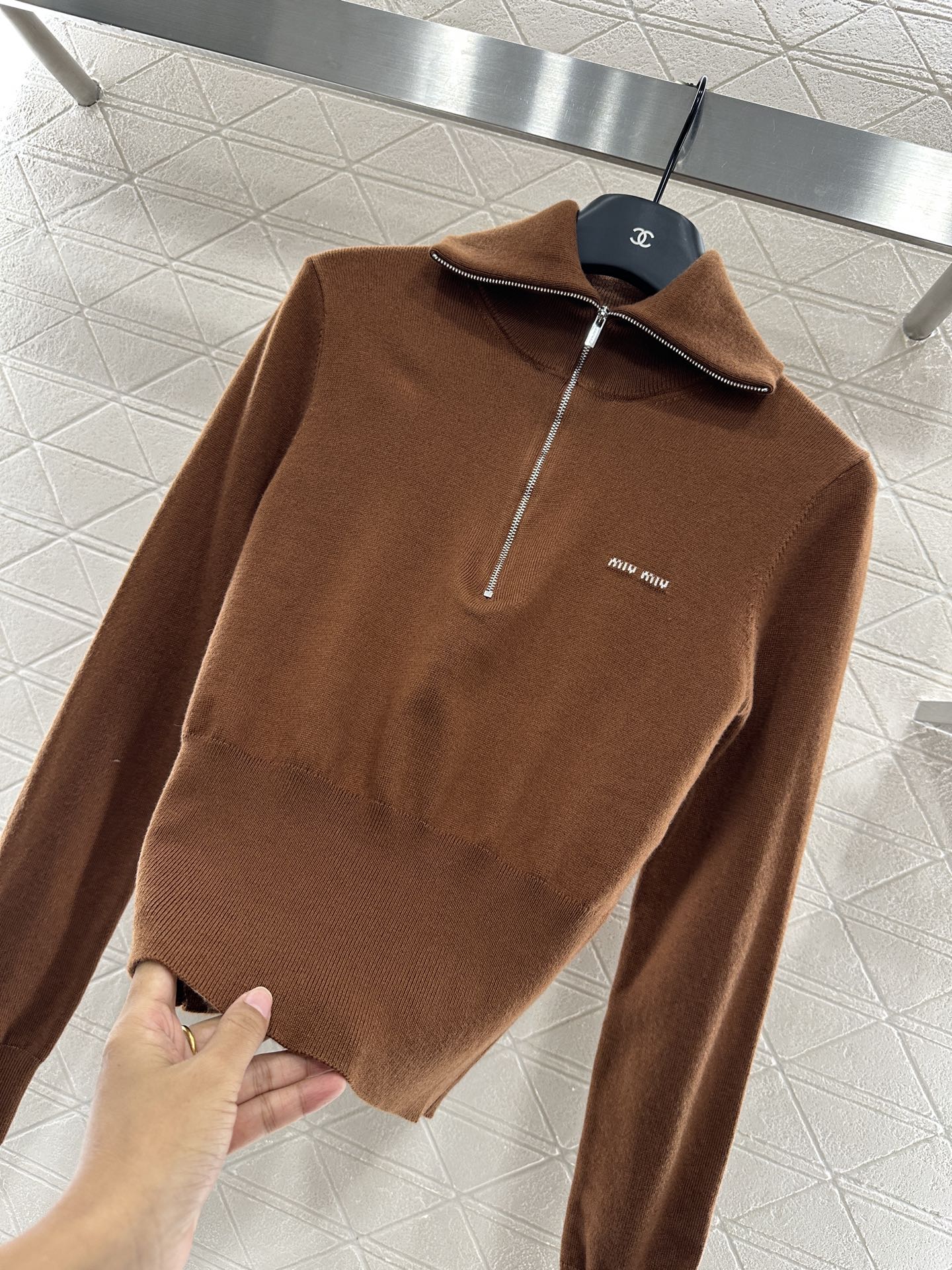 Mi*mi*♥2025 new products Zipper knitted top