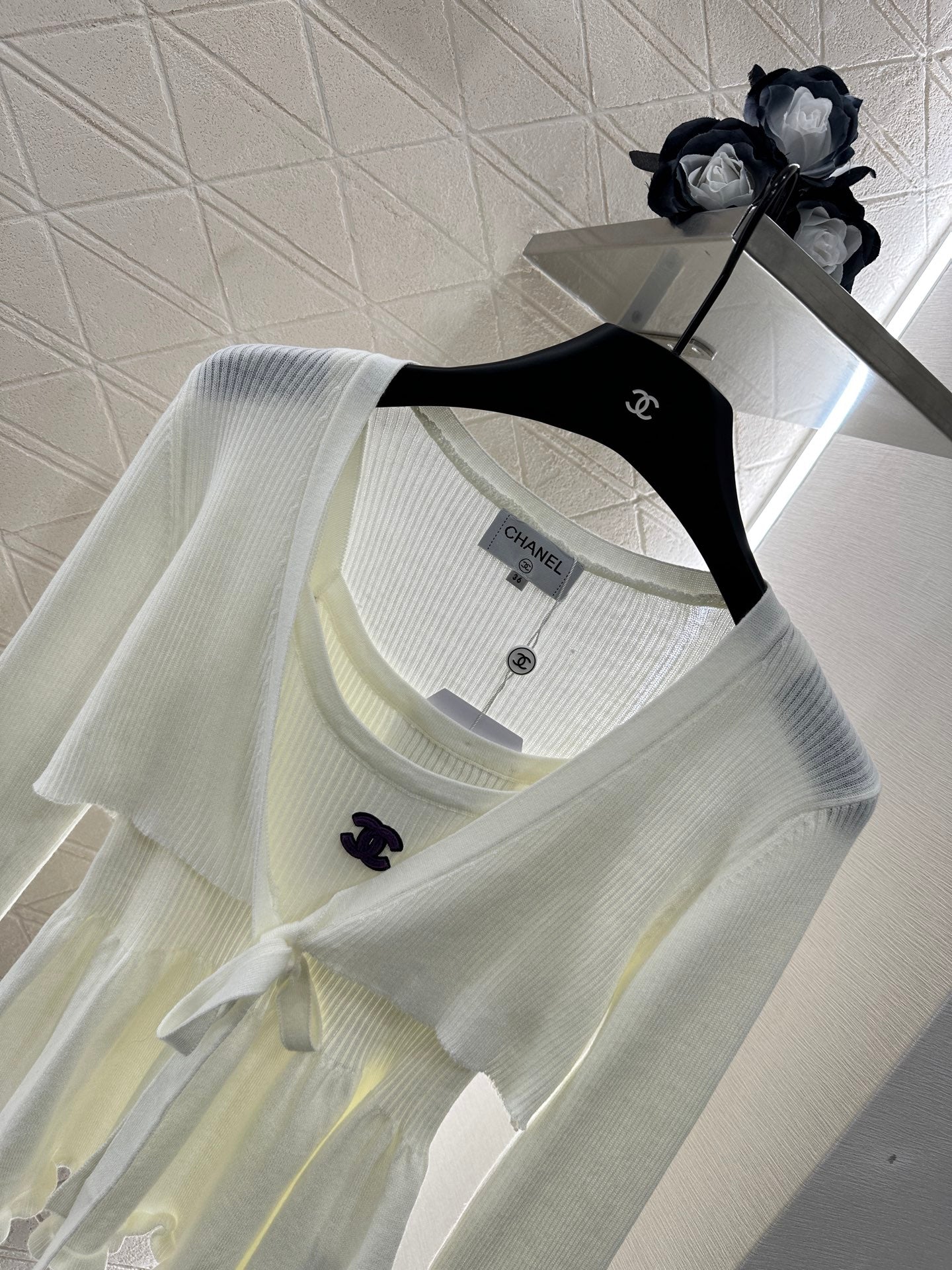 C*♥2025 new product Two-piece suspender cardigan set