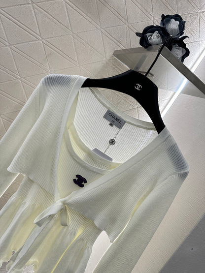 C*♥2025 new product Two-piece suspender cardigan set