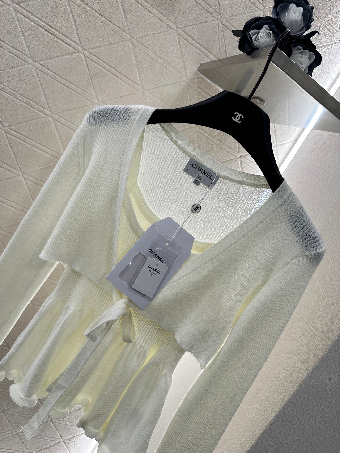 C*♥2025 new product Two-piece suspender cardigan set
